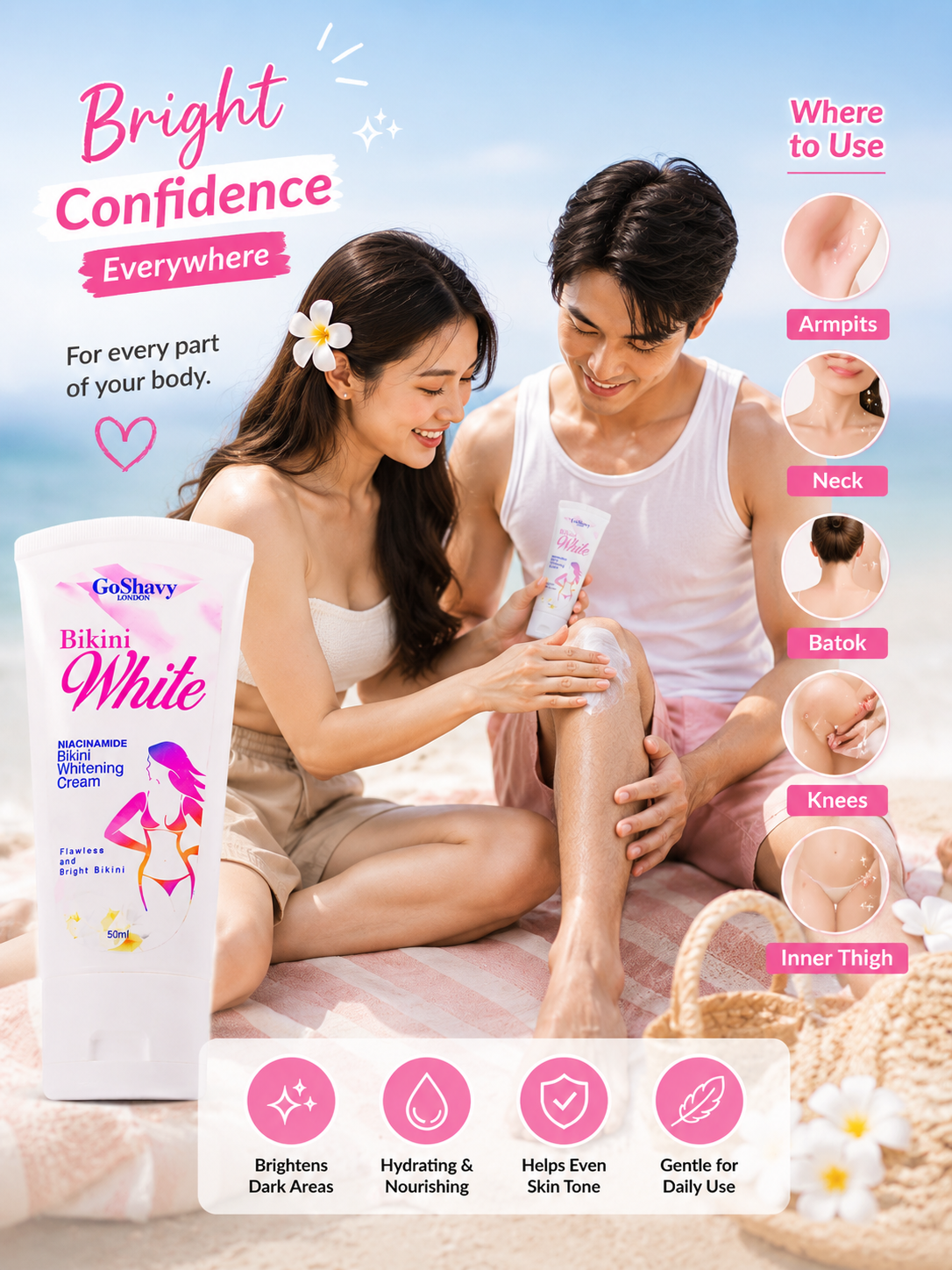 Goshavy London Bikini and butt Whitener with Niacinamide